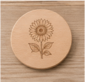 Untersetzer aus Buchenholz mit Logo